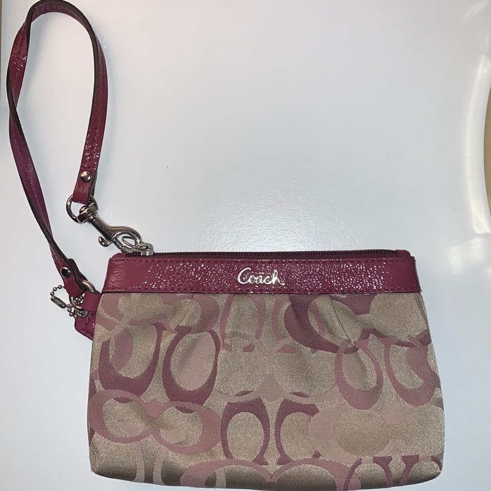 Purple Coach Wristlet
